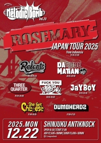 インドネシアのバンド"Rosemary"のジャパンツアーに出演決定!